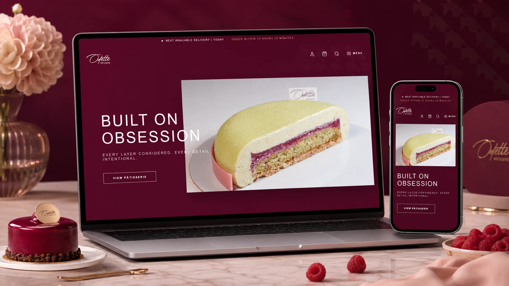 Odette Patisserie ecommerce website